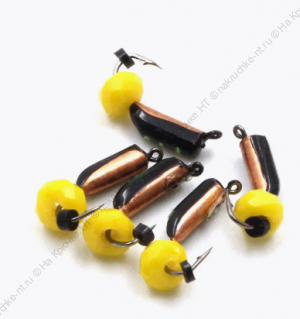 Мормышка вольф. безнасадочная "ЯМАН" Столбик №3, d-2 мм, L-7 мм, вес 0,65 гр., кристалл желтый, цв. Мормышка вольф. безнасадочная "ЯМАН" Столбик №3, d-2 мм, L-7 мм, вес 0,65 гр., кристалл желтый, цв.