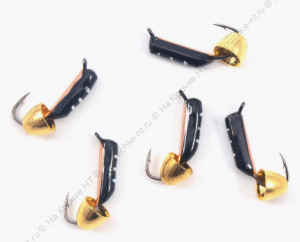 Мормышка вольф. безнасадочная "ЯМАН" Столбик №5, d-2 мм, L-9,5 мм, вес 0,80 гр., колокол золото , цв Мормышка вольф. безнасадочная "ЯМАН" Столбик №5, d-2 мм, L-9,5 мм, вес 0,80 гр., колокол золото , цв