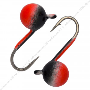 Мормышка вольфрамовая "Condor", Дробинка с ушком d 4 мм, вес 0,62 гр, окраска черная-красная Мормышка вольфрамовая "Condor", Дробинка с ушком d 4 мм, вес 0,62 гр, окраска черная-красная