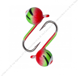 Мормышка вольфрамовая "Condor", Дробинка с ушком d 4,0 мм, вес 0,62 гр, окраска салатовый с полоскам Мормышка вольфрамовая "Condor", Дробинка с ушком d 4,0 мм, вес 0,62 гр, окраска салатовый с полоскам