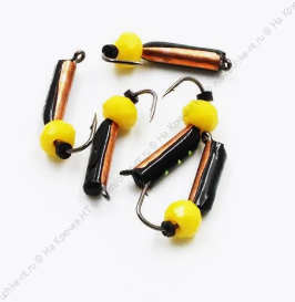 Мормышка вольф. безнасадочная "ЯМАН" Столбик №5, d-2 мм, L-9.5 мм, вес 0,83 гр., кристалл желтый, ц Мормышка вольф. безнасадочная "ЯМАН" Столбик №5, d-2 мм, L-9.5 мм, вес 0,83 гр., кристалл желтый, ц