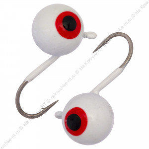 Мормышка вольфрамовая "Condor", Дробинка с ушком d 4,0 мм, вес 0,8 гр, белая с красным глазком Мормышка вольфрамовая "Condor", Дробинка с ушком d 4,0 мм, вес 0,8 гр, белая с красным глазком