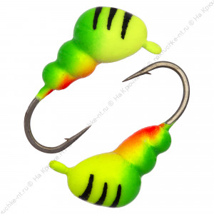 Мормышка вольфрамовая "Condor", Муравей с ушком d 3,0 мм, вес 0,3 гр, салатовый-лимон+красная с поло Мормышка вольфрамовая "Condor", Муравей с ушком d 3,0 мм, вес 0,3 гр, салатовый-лимон+красная с поло