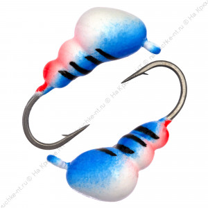 Мормышка вольфрамовая "Condor", Муравей с ушком d 3,0 мм, вес 0,3 гр, синий с полосками+бело-красный Мормышка вольфрамовая "Condor", Муравей с ушком d 3,0 мм, вес 0,3 гр, синий с полосками+бело-красный