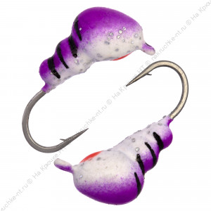 Мормышка вольфрамовая "Condor", Муравей с ушком d 3,0 мм, вес 0,3 гр, фиолетовый-серебристый с блест Мормышка вольфрамовая "Condor", Муравей с ушком d 3,0 мм, вес 0,3 гр, фиолетовый-серебристый с блест