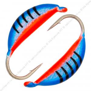 Мормышка вольфрамовая "Condor", Супербанан, размер L, вес 0,6 гр, синий с полосками+красный Мормышка вольфрамовая "Condor", Супербанан, размер L, вес 0,6 гр, синий с полосками+красный