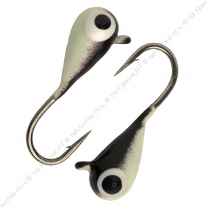 Мормышка вольфрамовая "Condor", Капля с ушком d 3,0 мм, вес 0,44 гр, окраска малек, фосфор-черная Мормышка вольфрамовая "Condor", Капля с ушком d 3,0 мм, вес 0,44 гр, окраска малек, фосфор-черная