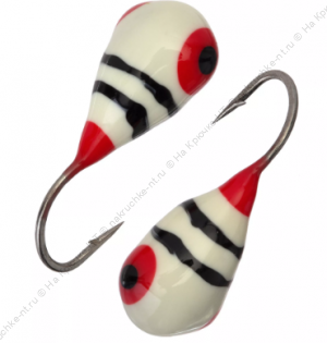 Мормышка вольфрамовая "Condor", капля с ушком, d 3,0 мм, вес 0,5 гр, обмазка малек, белая-винт Мормышка вольфрамовая "Condor", капля с ушком, d 3,0 мм, вес 0,5 гр, обмазка малек, белая-винт