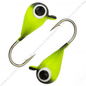 Мормышка вольфрамовая "Condor", Капля с ушком d 3,0 мм, вес 0,5 гр, окраска малек, лимон-черная Мормышка вольфрамовая "Condor", Капля с ушком d 3,0 мм, вес 0,5 гр, окраска малек, лимон-черная