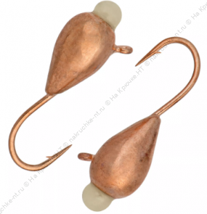 Мормышка вольфрамовая "Condor", Капля с ушком d 4,0 мм, вес 1,04 гр, медь с фосфорной каплей Мормышка вольфрамовая "Condor", Капля с ушком d 4,0 мм, вес 1,04 гр, медь с фосфорной каплей