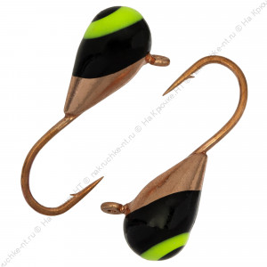 Мормышка вольфрамовая "Condor", капля с ушком, d 4,0 мм, вес 1.1 гр, медь с черно-лимонным глазком Мормышка вольфрамовая "Condor", капля с ушком, d 4,0 мм, вес 1.1 гр, медь с черно-лимонным глазком