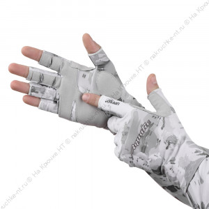 Перчатки для рыбалки летние Aquatic UPF50+ (цвет: WHITE CAMO, размер XXL/XXXL) Перчатки для рыбалки летние Aquatic UPF50+ (цвет: WHITE CAMO, размер XXL/XXXL)