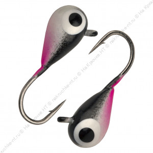 Капля с ушком d 4,0 мм, вес 1,04 гр, окраска малек, черный-бело-розовый Капля с ушком d 4,0 мм, вес 1,04 гр, окраска малек, черный-бело-розовый