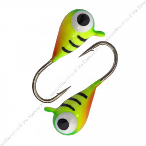 Мормышка вольфрамовая "Condor", Капля с ушком d 4,0 мм, вес 1,04 гр, окраска малек лимон c полоскам Мормышка вольфрамовая "Condor", Капля с ушком d 4,0 мм, вес 1,04 гр, окраска малек лимон c полоскам
