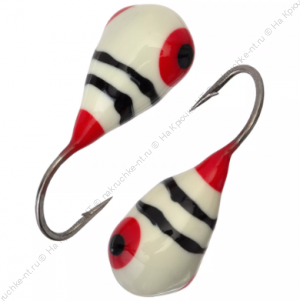 Мормышка вольфрамовая "Condor", капля с ушком, d 4,0 мм, вес 1,1 гр, обмазка малек, белая-винт Мормышка вольфрамовая "Condor", капля с ушком, d 4,0 мм, вес 1,1 гр, обмазка малек, белая-винт