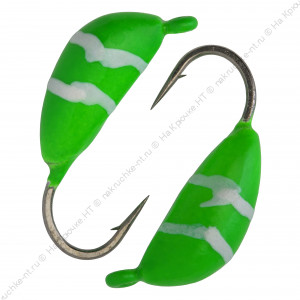 Мормышка вольфрамовая "Condor", Банан d 2,0 мм, вес 0,3 гр, зеленый-винт Мормышка вольфрамовая "Condor", Банан d 2,0 мм, вес 0,3 гр, зеленый-винт