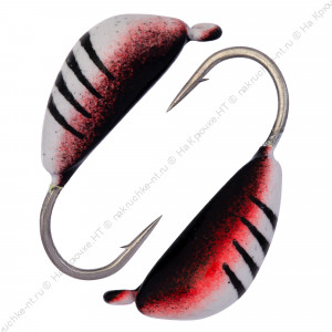 Мормышка вольфрамовая "Condor", Банан d 2,5 мм, вес 0,5 гр, серебристый с полосками+черный Мормышка вольфрамовая "Condor", Банан d 2,5 мм, вес 0,5 гр, серебристый с полосками+черный