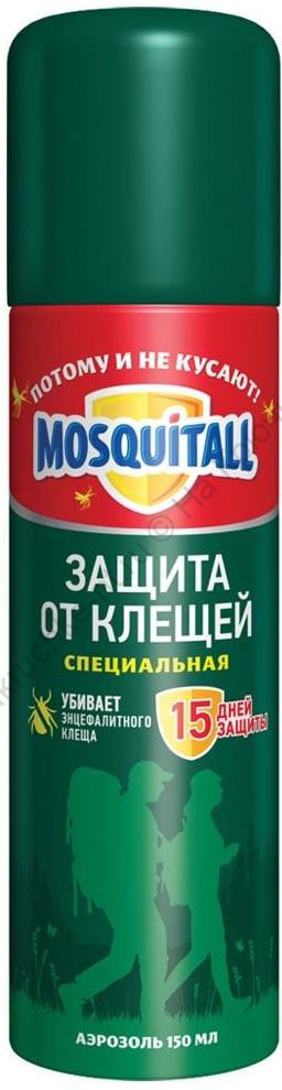 Акарицид MOSQUITALL "Специальная защита от клещей", аэрозоль, 150 мл Акарицид MOSQUITALL "Специальная защита от клещей", аэрозоль, 150 мл